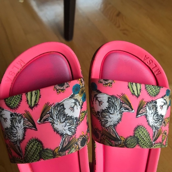 Mini Melissa Pink Llama Slides Girls Size 1 Sandals Cute summer alpaca clothes - Picture 8 of 10